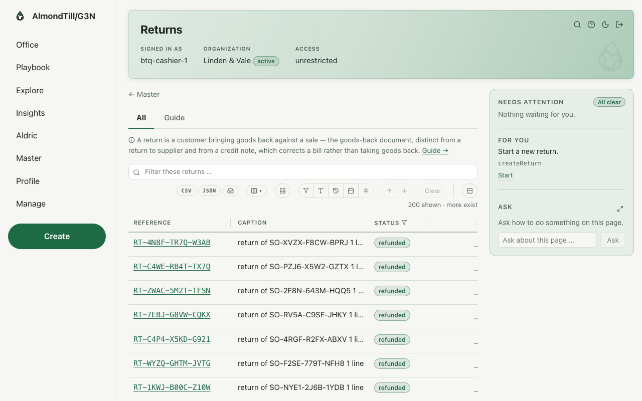 Returns — /returns