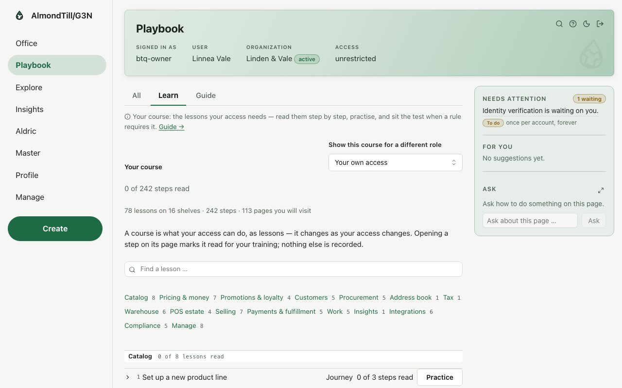 A lesson on the Playbook’s Learn view — /playbook?learn=1&lesson=build-a-dashboard