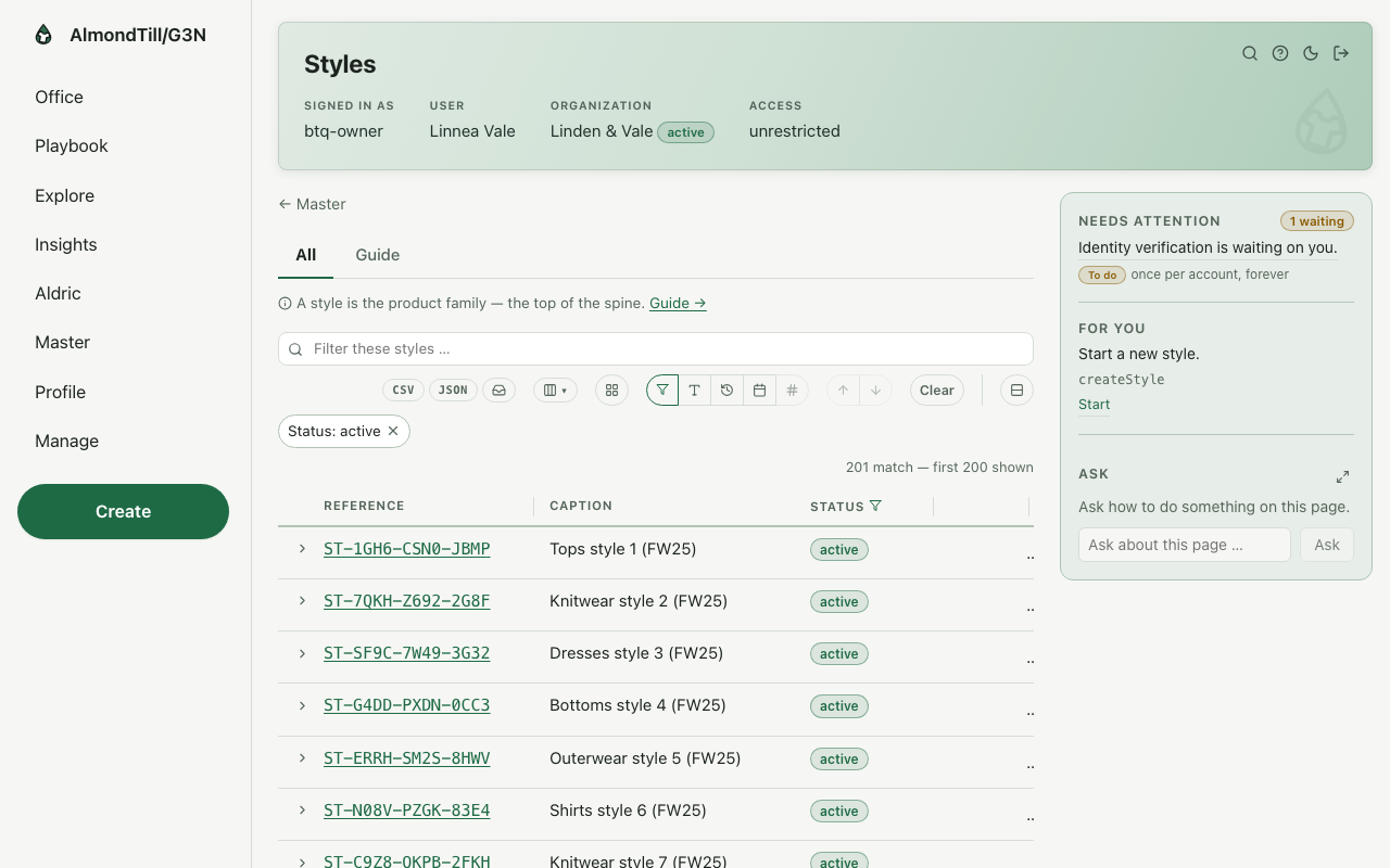 Styles filtered to the active ones — /styles?filter=%5B%7B%22field%22%3A%22status%22%2C%22op%22%3A%22any_of%22%2C%22values%22%3A%5B%22active%22%5D%7D%5D