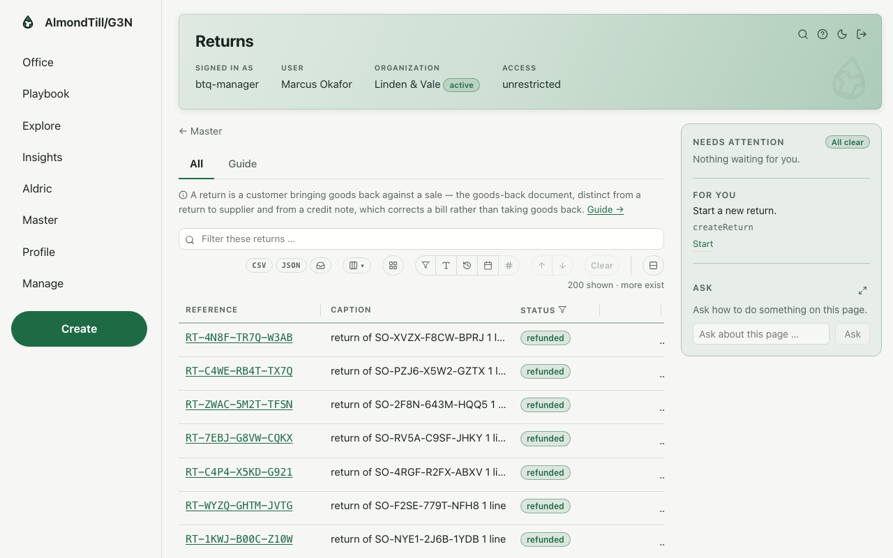 Returns — /returns