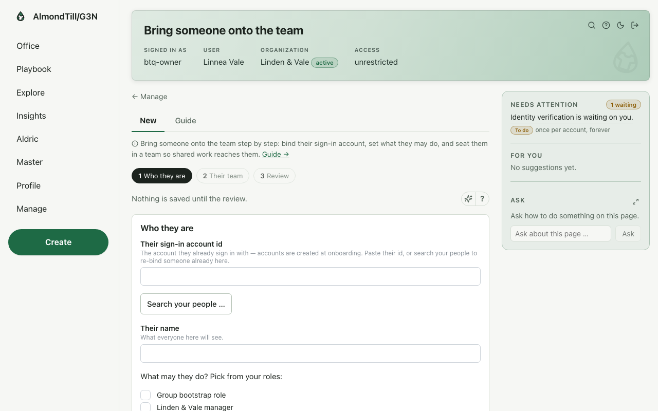 Bring someone onto the team — /organization/bring-someone-on