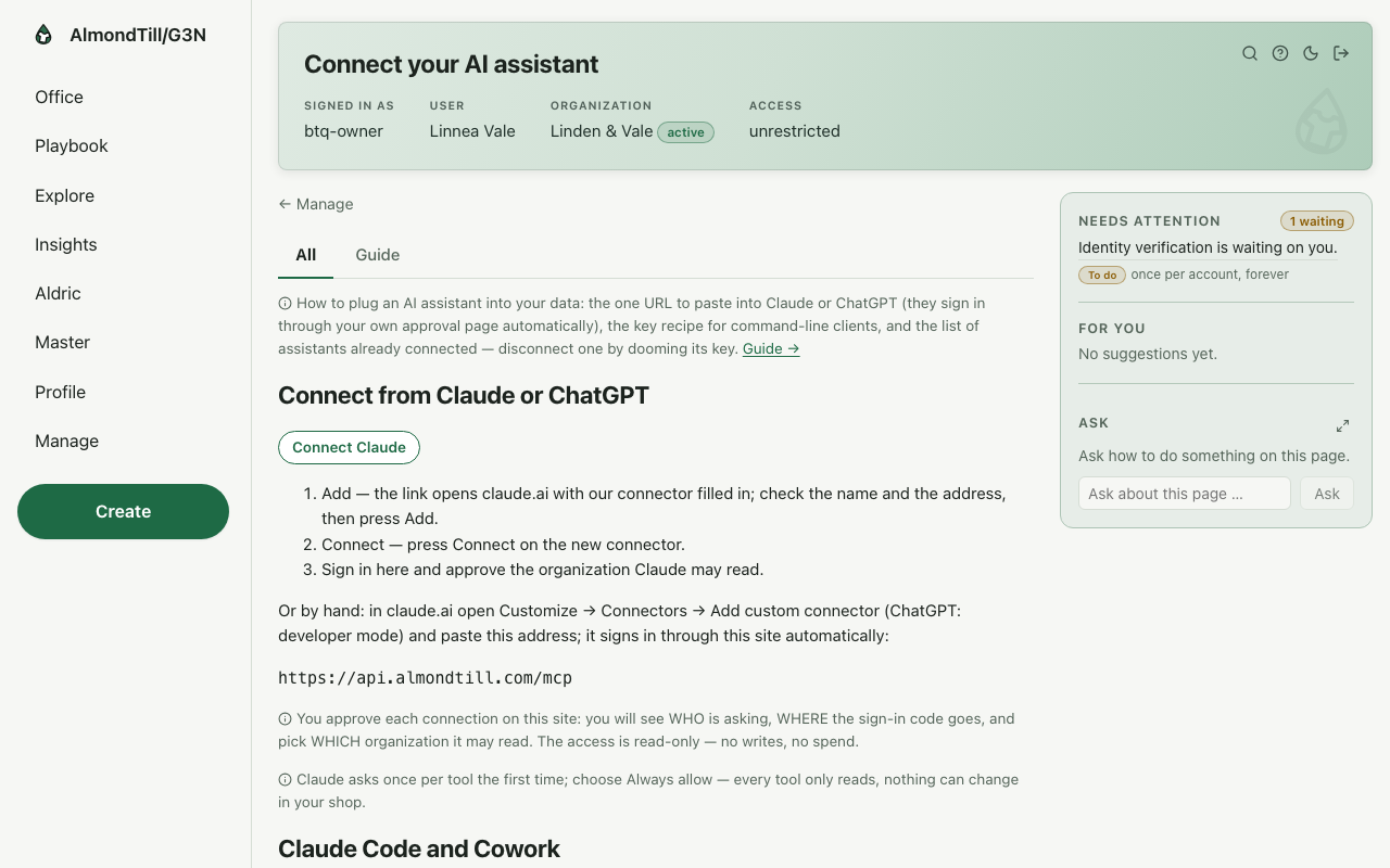 Connect your AI assistant — /connect-assistant